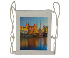 Morning View Gdansk Town Drawstring Backpack