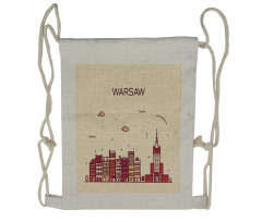 Warsaw Calligraphy Skyline Drawstring Backpack