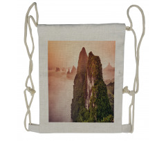 Highland Foggy Mystic Sky Drawstring Backpack