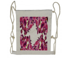 Fresh Spring Orchids Art Drawstring Backpack