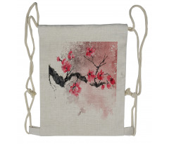 Watercolor Floral Art Drawstring Backpack