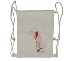 Romantic Love Rose Design Drawstring Backpack