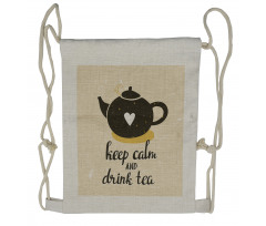 Drink Tea Teapot Drawstring Backpack