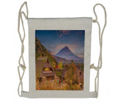 Landscape of Old Village Rural Drawstring Backpack