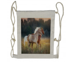 Horses Run Drawstring Backpack