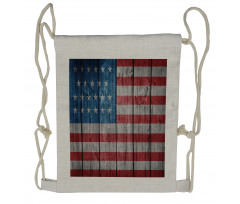 Worn Style American Flag Drawstring Backpack