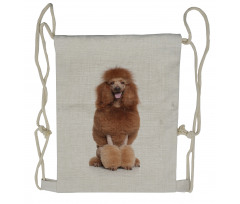 Funny Dog Sitting Tongue Drawstring Backpack