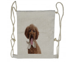 Puppy with Bow Tie Drawstring Backpack