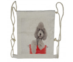 Pet in a Bucket Posing Drawstring Backpack