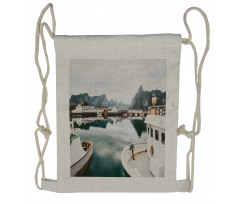 Nice Photo Lofoten Norway Drawstring Backpack