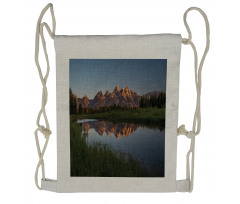 Grand Tetons Morning Sun Drawstring Backpack