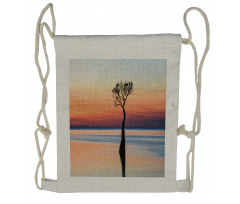 Mangrove Tree on Sunset Drawstring Backpack