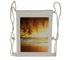 Coast and Palms at Sunset Drawstring Backpack