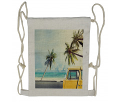 Tropic Vintage Van Surfboard Drawstring Backpack