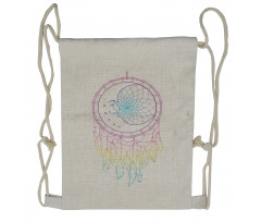 Crescent in Dreamcatcher Drawstring Backpack