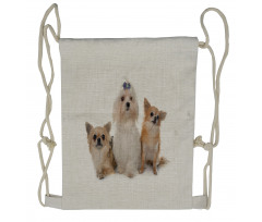 Chihuahua and Maltese Dogs Drawstring Backpack