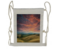 Tuscany Cypress Trees Drawstring Backpack