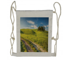 Tuscany Wildflowers View Drawstring Backpack