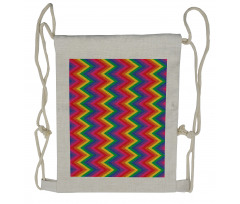 Zig Zag Chevron Shape Drawstring Backpack