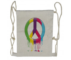 Peace Themed Drawstring Backpack