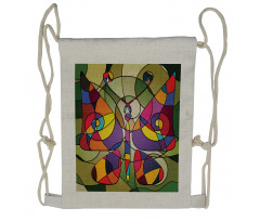 Abstract Butterfly Art Drawstring Backpack