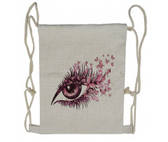 Fairy Woman Eyelashes Drawstring Backpack