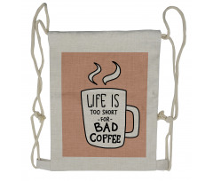 Coffee Lover Mug Concept Drawstring Backpack