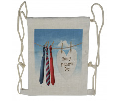 Ties Hanging on Rope Drawstring Backpack