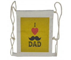 Grunge Heart Mustache Drawstring Backpack