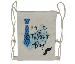 Dad Items and Words Drawstring Backpack