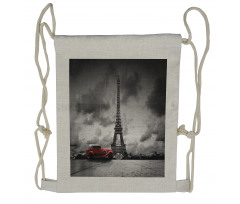 French Car Dark Clouds Drawstring Backpack