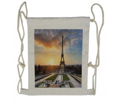 Scenic View Paris Drawstring Backpack