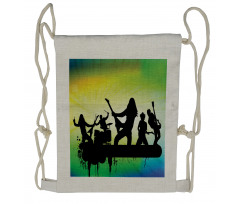 Energetic Rock Band Drawstring Backpack