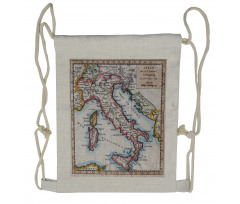 Old Italy Map Drawstring Backpack