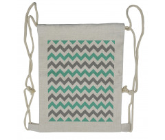 Geometric Wavy Zigzag Drawstring Backpack