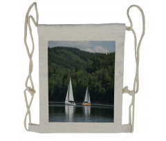 Sailboats on a Lake Drawstring Backpack