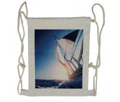 Sail Boat Adventure Sea Drawstring Backpack