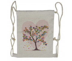 Tree with Leaves Floral Drawstring Backpack