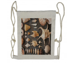 Countryside Beach Shell Drawstring Backpack