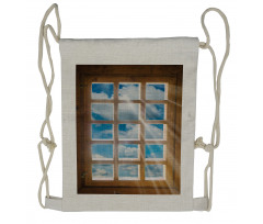 Window with Sunbeams Drawstring Backpack