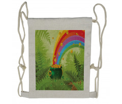Pot of Coins and Rainbow Drawstring Backpack