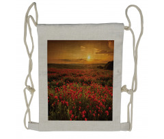 Sunset Meadow Farmland Drawstring Backpack