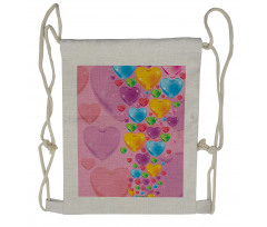 Love Romantic Hearts Drawstring Backpack