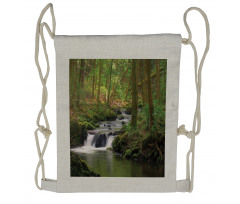 Forest over Mossy Rocks Drawstring Backpack