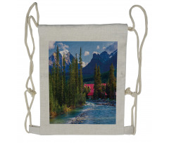 Lake Louise Banff Village Drawstring Backpack