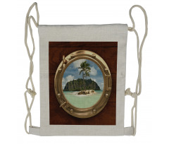 View of Deserted Island Drawstring Backpack