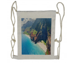 Na Pali Coast Island Drawstring Backpack