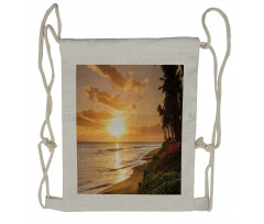 Sunset on Sands Beach Drawstring Backpack