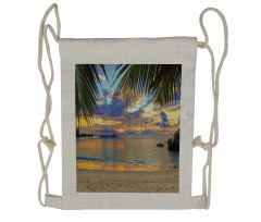 Exotic Beach Photo Drawstring Backpack