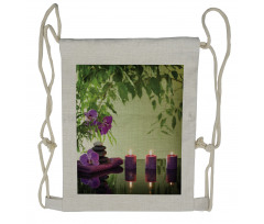 Spa Candles Orchids Bloom Drawstring Backpack